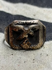 SCARCE WW2 GERMAN LUFTWAFFE 800 SILVER RING