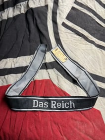 WW2 German Military Cuff Title, “Das Reich,?? 1930s–1940s With RZM Paper Tag
