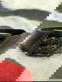 RARE WW2 GERMAN TOTENKOPF SS OFFICER 800 SILVER RING BAND