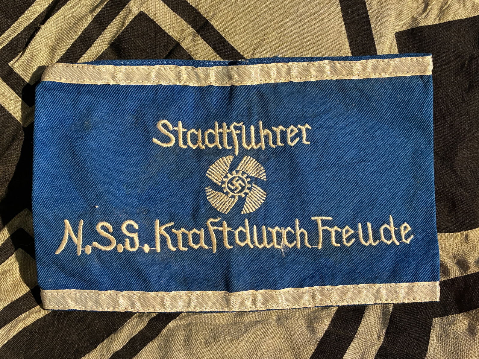 WW2 German Armband of a City Leader, “Kraft durch Freude?? (Strength Through Joy)