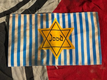 WW2 German Armband with Dutch “Jood?? Star — Symbol of Anti-Jewish Persecution, Netherlands