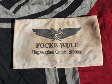 WW2 GERMAN Focke-Wulf Factory Air-Raid Warden Armband