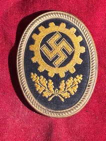 WW2 German Labor Front (DAF) Visor Cap Badge – Third Reich Period