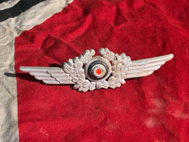WW2 German Luftwaffe Officer’s Visor Cap Cockade and Winged Wreath