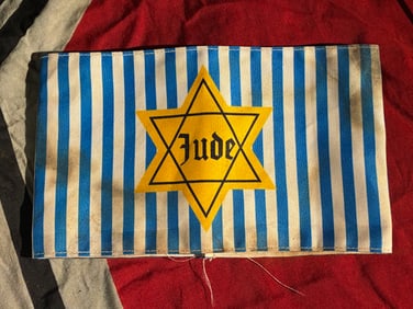 RARE WW2 GERMAN JEWISH STAR OF DAVID JUDE CONCENTRATION CAMP ARMBAND