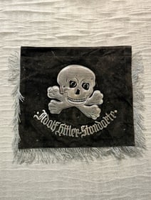 WW2 German Totenkopf SS Totenkopf Banner (Attributed to the “Adolf Hitler Standarte??)