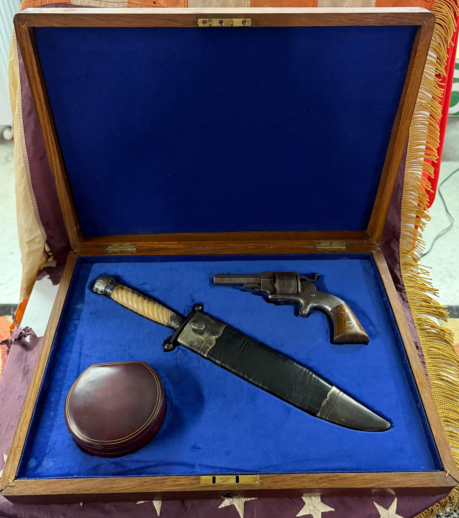 Civil War–Era Presentation Set: Allen & Wheelock Revolver and Rodgers Sheffield Bowie Knife (1 of 16)