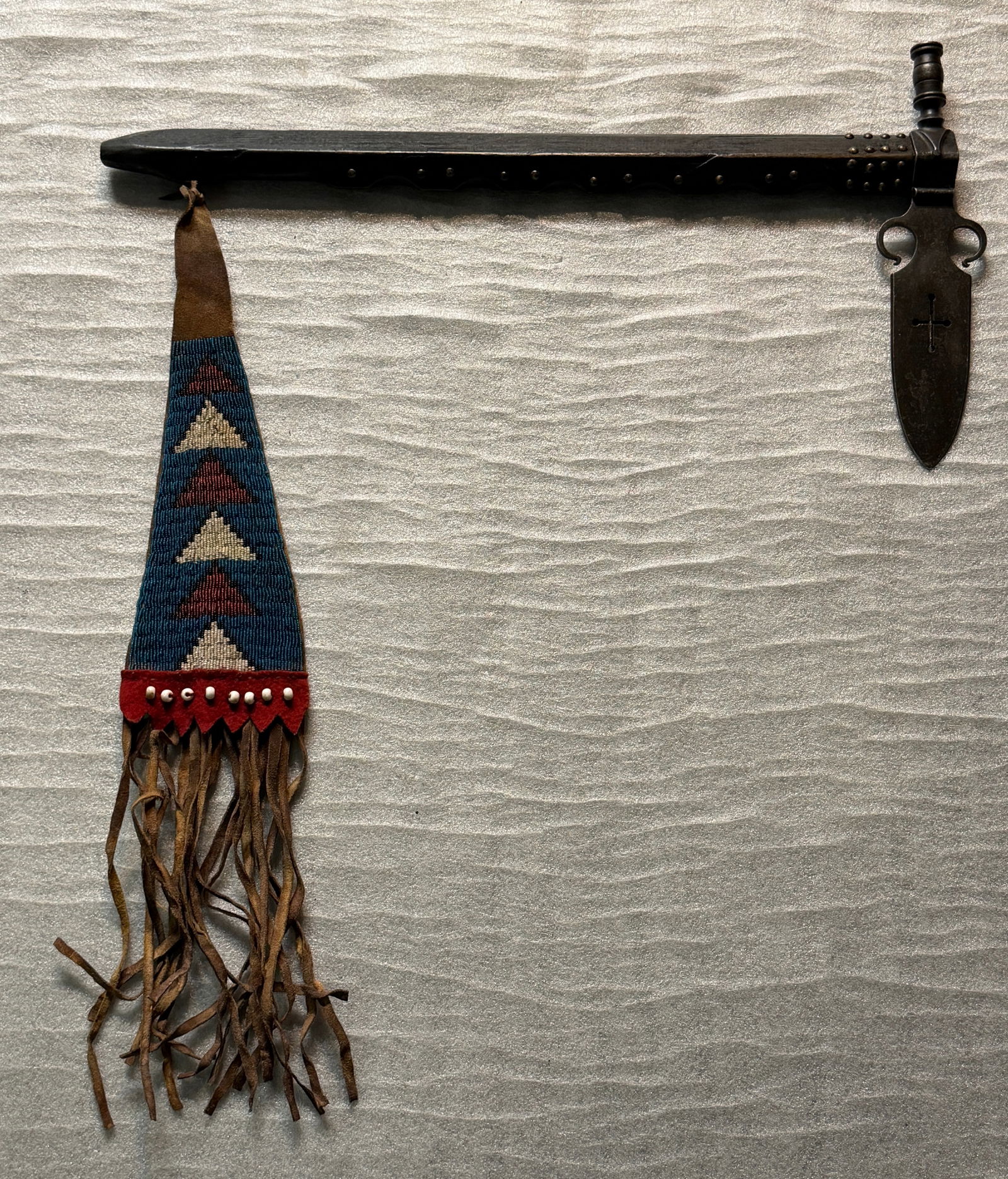 Native American Sioux Indians Pipe Tomahawk with Beaded Drop, ca. 1870–1890 (1 of 15)