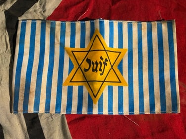 WW2 German Armband Marking Jews in Occupied France (“Juif?? Star Armband), ca. 1942
