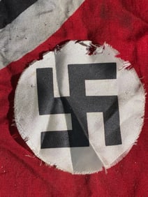 WW2 German Fragment of a Nazi Party Flag Roundel (Swastika Emblem), ca. 1930s–1945