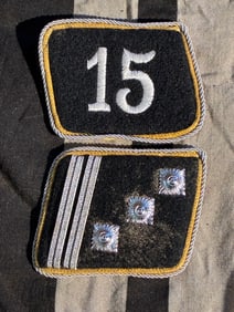 WW2 German NSDAP Political Leader Collar Tabs (Ortsgruppenleiter Rank), Set “15?? With RZM Tag