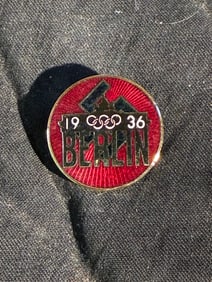 WW2 German Berlin 1936 Olympics Enameled Badge By Ges. Gesch.