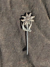WW2 German Edelweiß Mountain Troop Stickpin (Original Period, ca. 1930s–1940s)