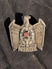 WW2 German NSKOV Veterans’ Organization Cap Badge (c. 1930s–1940s)