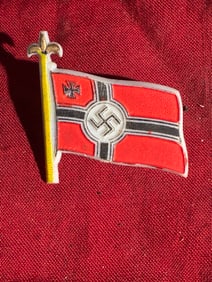 WW2 German Kriegsmarine War Ensign Commemorative Pin (c. 1935–1945)