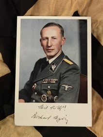 WW2 German Reinhard Heydrich Personally Signed Photograph Picture