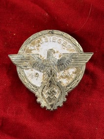 WW2 German Gau Sieger 1944 Badge (Regional Competition Winner Insignia) By C. BREHMER,