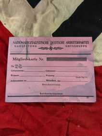 WW2 GermanNational Socialist German Workers’ Party (NSDAP) Membership Card and Contribution