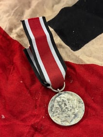 WW2 German Commemorative Medal with Red, White, and Black Ribbon