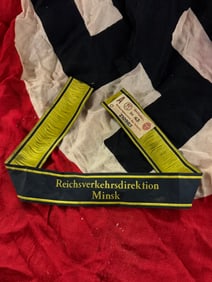 WW2 German Armband of the Reich Transport Directorate (Reichsverkehrsdirektion), Minsk