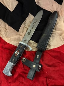 WW2 German Ceremonial Youth Knife, Hitler Youth Organization Marked “Blut und Ehre!