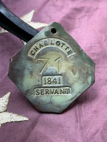 Charlotte “Servant?? Slave Hire Tag, No. 71 (1841)