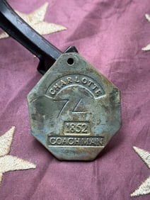 Charleston “Coachman?? Slave Hire Badge, No. 74 (1852)