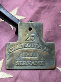 Charlotte Coachman Identification Tag, 1852