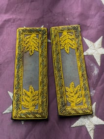 Civil War Pair of Gold-Embroidered Military Shoulder Boards (Epaulettes)