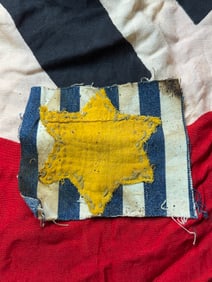 WW2 GERMAN CONCENTRATION CAMP UNIFORM STAR OF DAVID CUT OUT