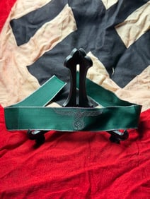 WW2 German Waffen-SS Green Cuff Title – BeVo Woven Sleeve Band