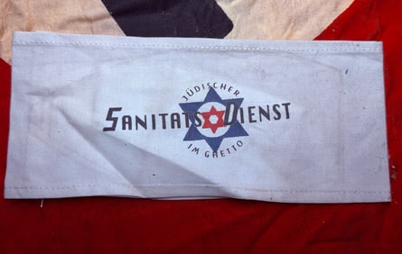 WW2 German Jewish Ghetto Medical Service Armband (“Jüdischer Sanitätsdienst im Ghetto??)