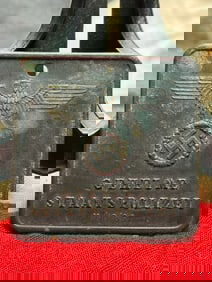 WW2 German Geheime Staatspolizei (Gestapo) Identification Plate – Auschwitz
