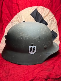 WW2 German Waffen-SS Steel Combat Helmet (Stahlhelm)