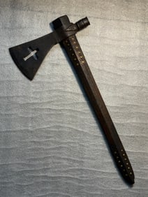 1800's Native American Pipe-Tomahawk with Cross Motif (Attributed), Plains Peoples, North America