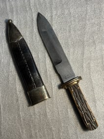 Sheathed Trade Knife by M. Price, San Francisco, American West, Late 19th Century