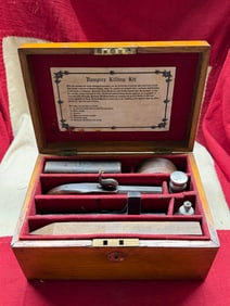 Vampire Killing Kit??: Curio Cabinet with Percussion Pistol, Religious Implements, and Apotropaic