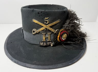 Civil War–Era United States Army 5th Cavalry Enlisted Dress Hat with Feather Plume