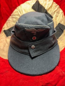 WW2 German Luftwaffe Enlisted Man’s Field Cap (Einheitsfeldmütze), c. 1939–1945