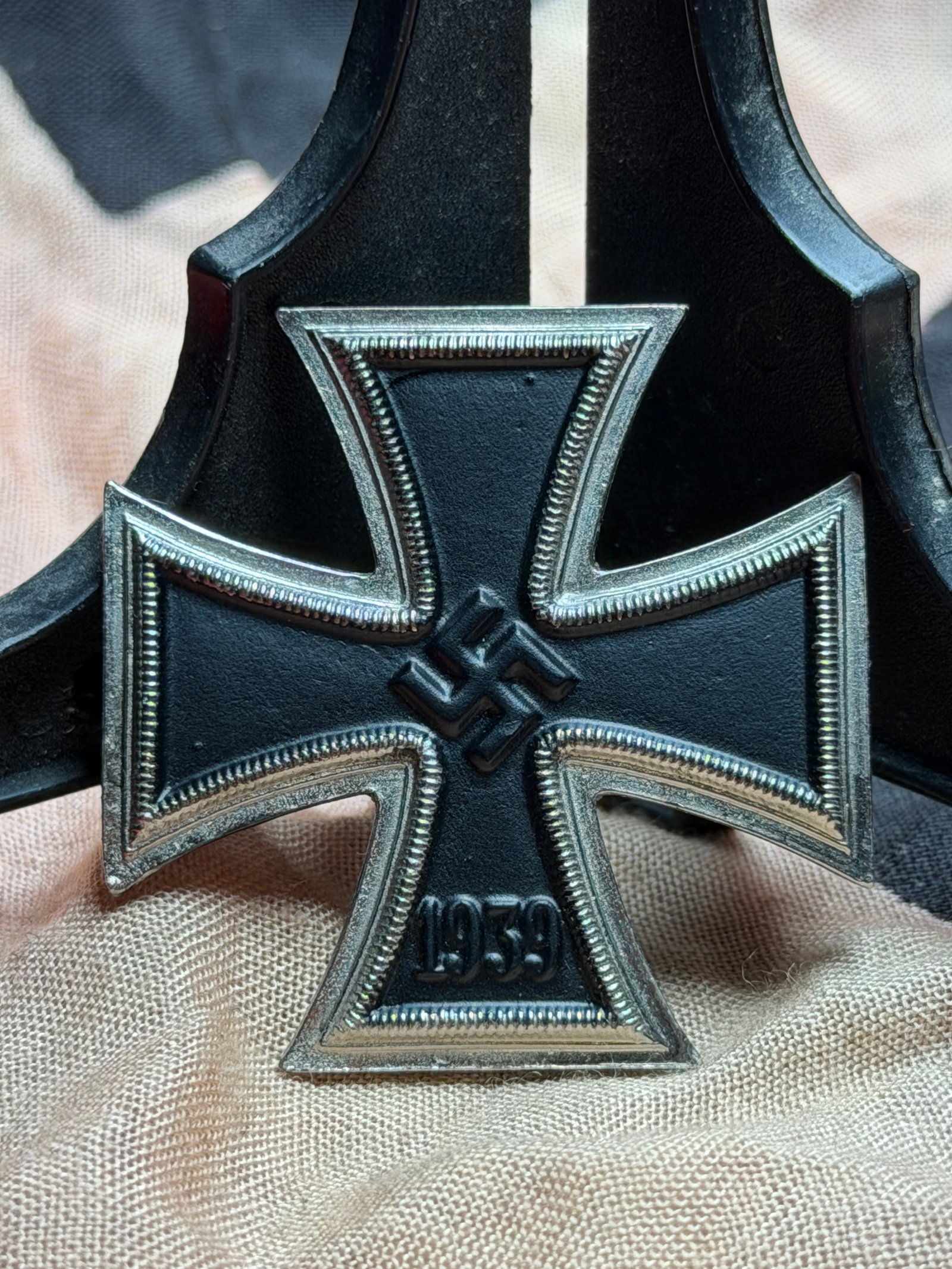 WW2 German Iron Cross, Second Class (1939): This object is a German Iron Cross, Second Class, instituted in 1939 at the outset of the Second World War. Reviving a Prussian military decoration first created in 1813, the Iron Cross was reauthoriz