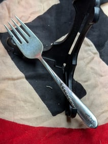 WW2 German Monogrammed Silver Table Fork Attributed to Adolf Hitler