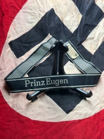 WW2 German Kriegsmarine Cuff Title “Prinz Eugen?? With RZM Paper Tag
