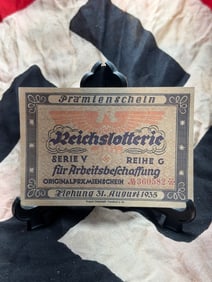 WW2 German Reich Lottery Prize Certificate (Reichslotterie Prämienschein)