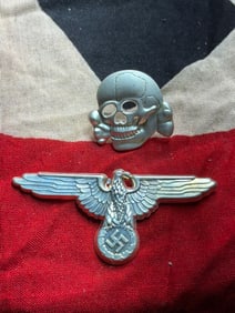 WW2 German SS Cap Insignia: Totenkopf and Eagle Emblems