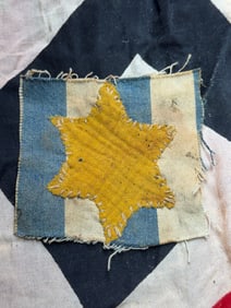 WW2 German Star Patch from a Prisoner Uniform (Judenstern), German-Occupied Europe