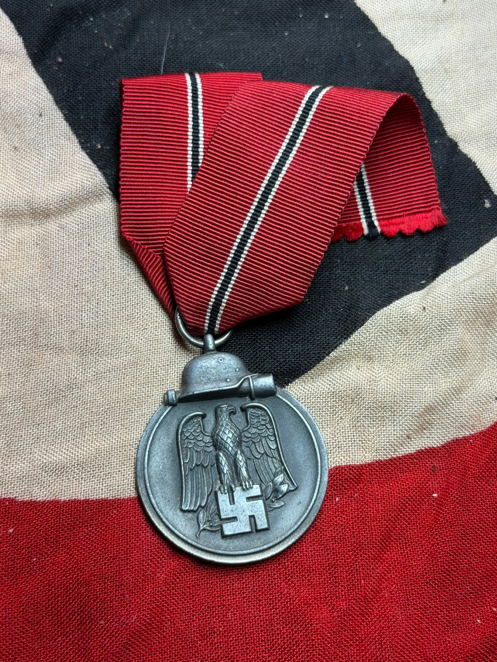 WW2 German Eastern Front Medal (Winterschlacht im Osten 1941–1942): This medal is the German Winterschlacht im Osten 1941/42 (“Winter Battle in the East”) award, instituted in 1942 to recognize military personnel who served during the first winter campaign on 