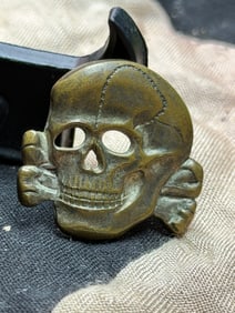 WW2 German SS Totenkopf Cap Insignia (Skull and Crossbones)
