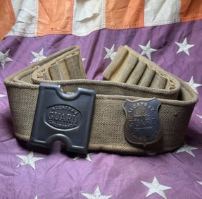 Early 1900's Alcatraz Guard Duty Belt with Anson Mills Buckle