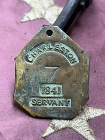 Charleston Household Servant Identification Badge Slave Tag, 1841