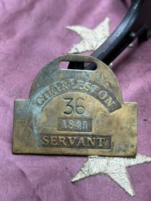 Early 19th Century Charleston, South Carolina Slave Servant Badge – No. 36, Dated 1841